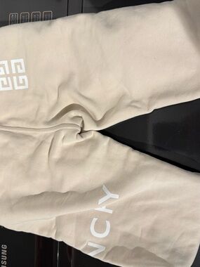 Givenchy Cream Knit Logo Sweatpants